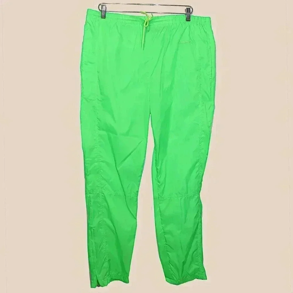 Vintage Reebok Neon Jogger Sweat Pants Size Medium Fall Winter Athletic Pants
